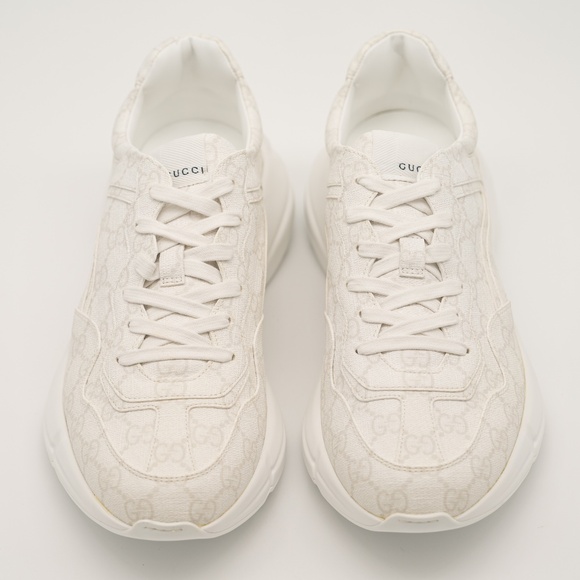 size 12.5G 13 US Gucci Rhyton White GG Print Sneakers Leather - Picture 3 of 13